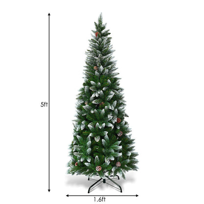 5 Feet Artificial Pencil Christmas Tree, Pine Cones, Green Christmas Tree at Gallery Canada