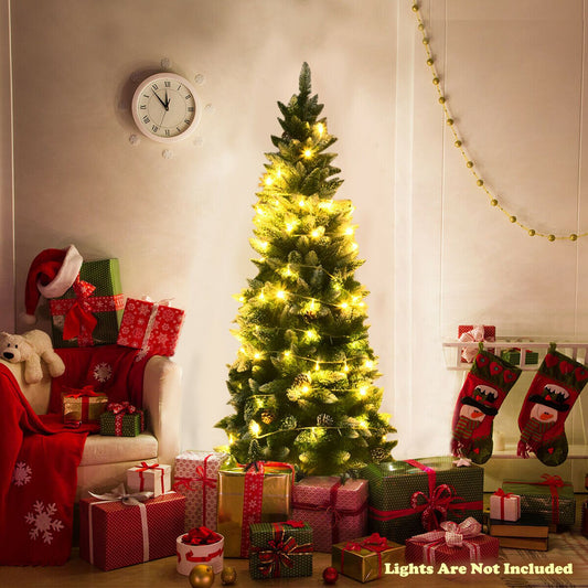 5 Feet Artificial Pencil Christmas Tree, Pine Cones, Green Christmas Tree Green at Gallery Canada