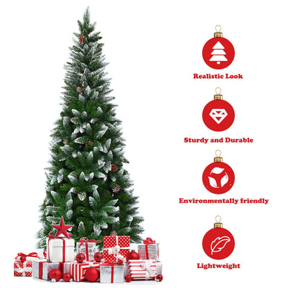 5 Feet Artificial Pencil Christmas Tree, Pine Cones, Green Christmas Tree at Gallery Canada