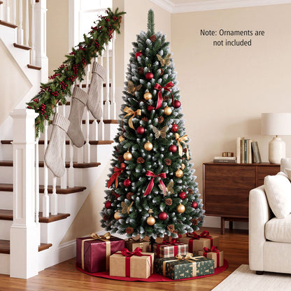 Sapin de Noël artificiel en forme de crayon de 6 pieds, Vert