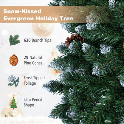 Sapin de Noël artificiel en forme de crayon de 6 pieds, Vert