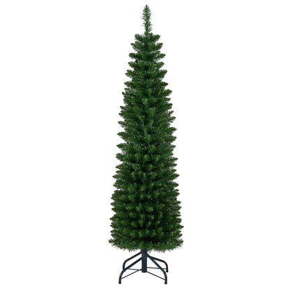 5 Ft Pre-Lit Pencil Artificial Christmas Tree, 150 Warm White LED Lights, Green Christmas Tree at Gallery Canada