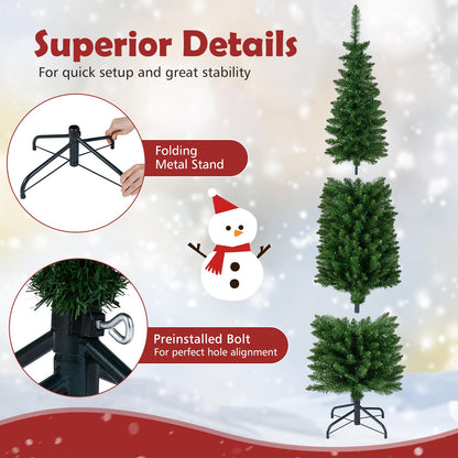 Pre-Lit Pencil Artificial Christmas Tree, 6 ft, Warm White LED Lights, Green Christmas Tree at Gallery Canada