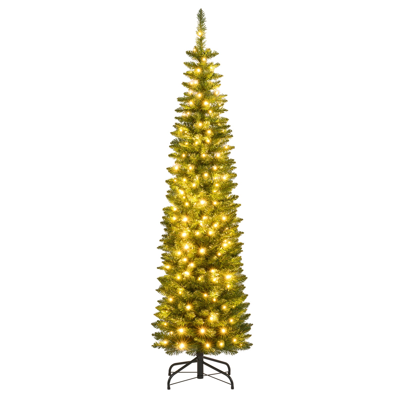 Pre-Lit Pencil Artificial Christmas Tree, 6 ft, Warm White LED Lights, Green Christmas Tree at Gallery Canada