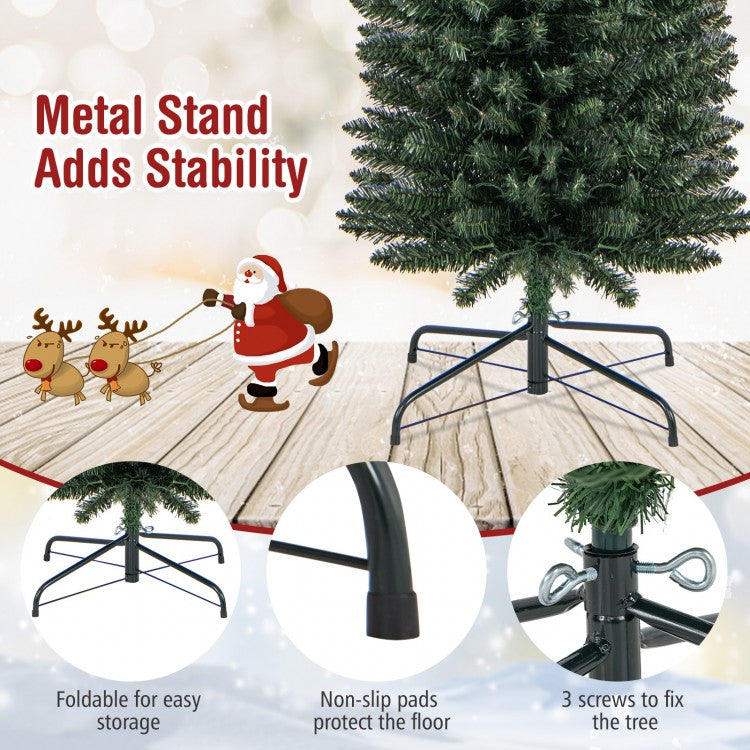 Pre-Lit Pencil Artificial Christmas Tree, 8 Ft, Warm White LED Lights, Green Christmas Tree at Gallery Canada