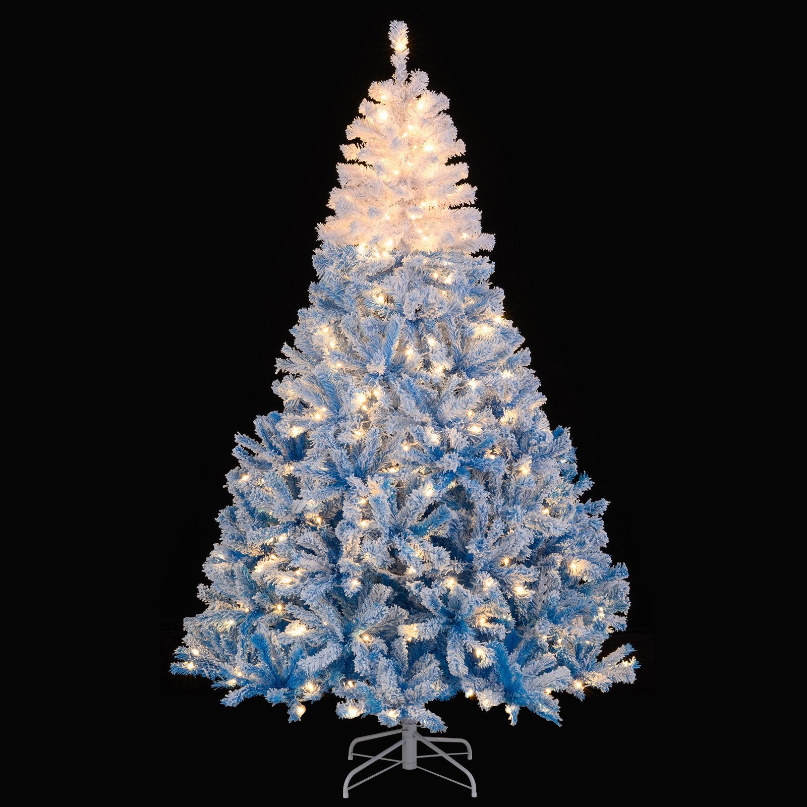5/6/7/8 FT Artificial Christmas Tree with Warm White LED Lights and 8 Modes-7 Feet, Blue Christmas Tree at Gallery Canada