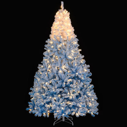 5/6/7/8 FT Artificial Christmas Tree with Warm White LED Lights and 8 Modes-8 Feet, Blue Christmas Tree at Gallery Canada