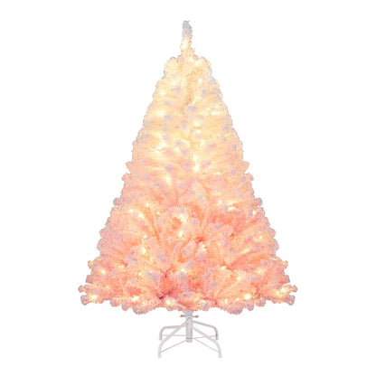 5/6/7/8 FT Artificial Christmas Tree with Warm White LED Lights and 8 Modes for Holiday-5 Feet, Pink Christmas Tree Options at Gallery Canada