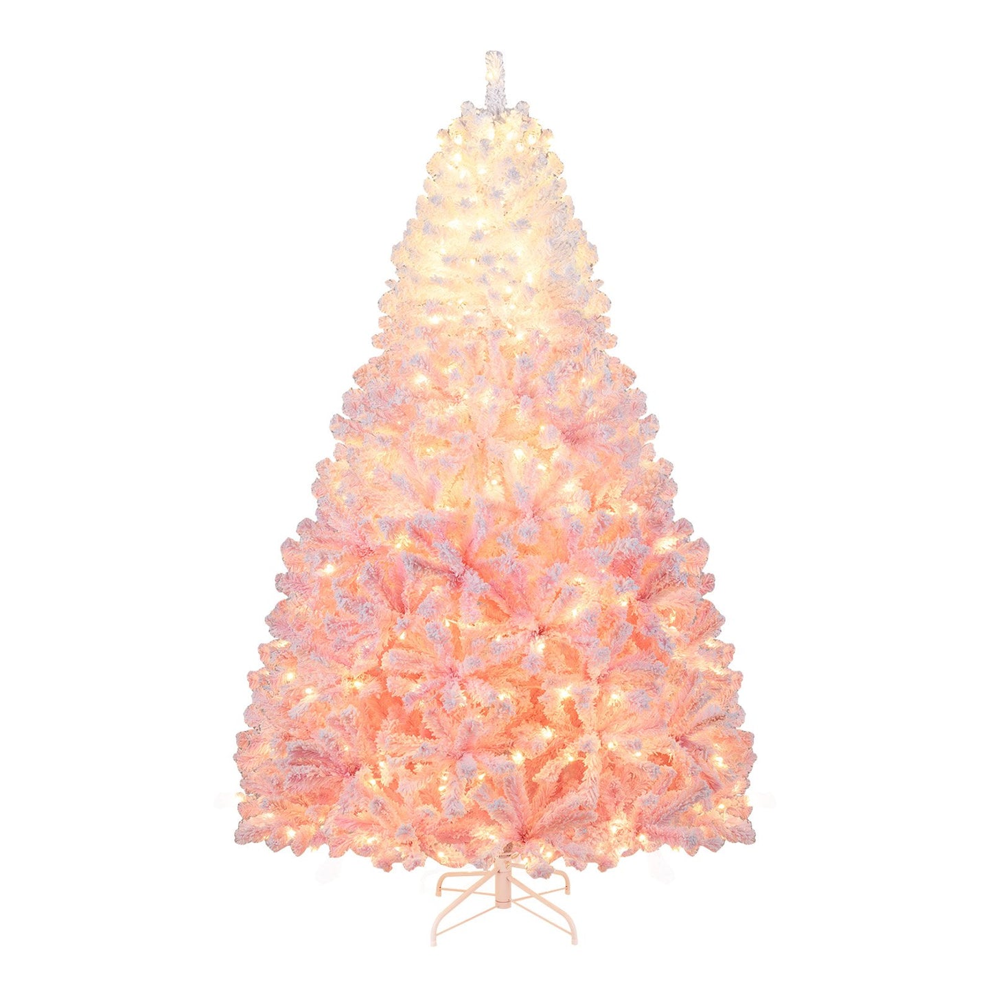 5/6/7/8 FT Artificial Christmas Tree with Warm White LED Lights and 8 Modes for Holiday-7 Feet, Pink Christmas Tree Options at Gallery Canada