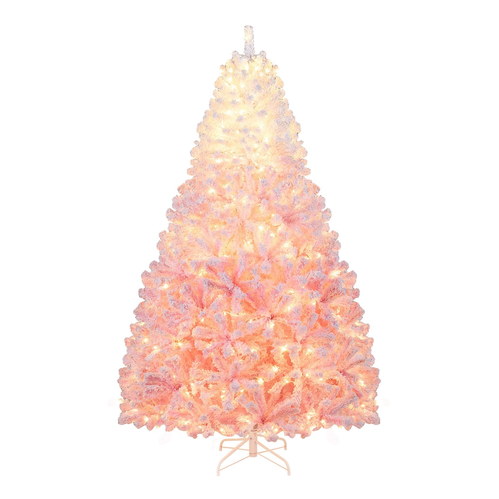 5/6/7/8 FT Artificial Christmas Tree with Warm White LED Lights and 8 Modes for Holiday-7 Feet, Pink Christmas Tree Options at Gallery Canada