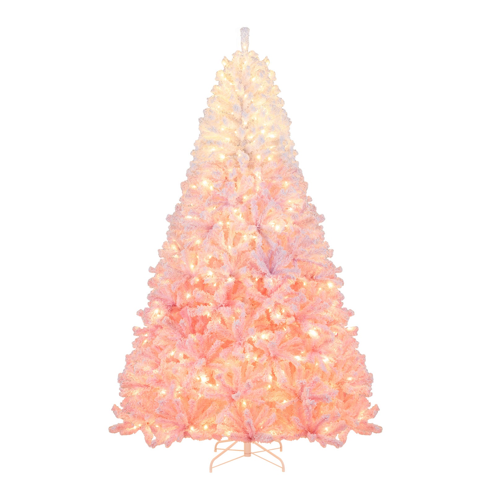 5/6/7/8 FT Artificial Christmas Tree with Warm White LED Lights and 8 Modes for Holiday-8 Feet, Pink Christmas Tree Options at Gallery Canada