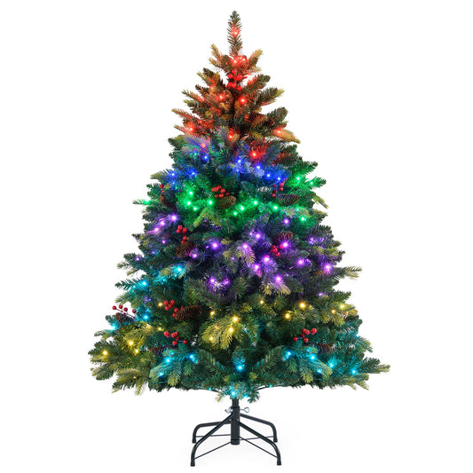 5/6/7/8 FT Artificial Christmas Tree with LED Lights and Remote APP Control-5 FT, Green Christmas Tree Green at Gallery Canada