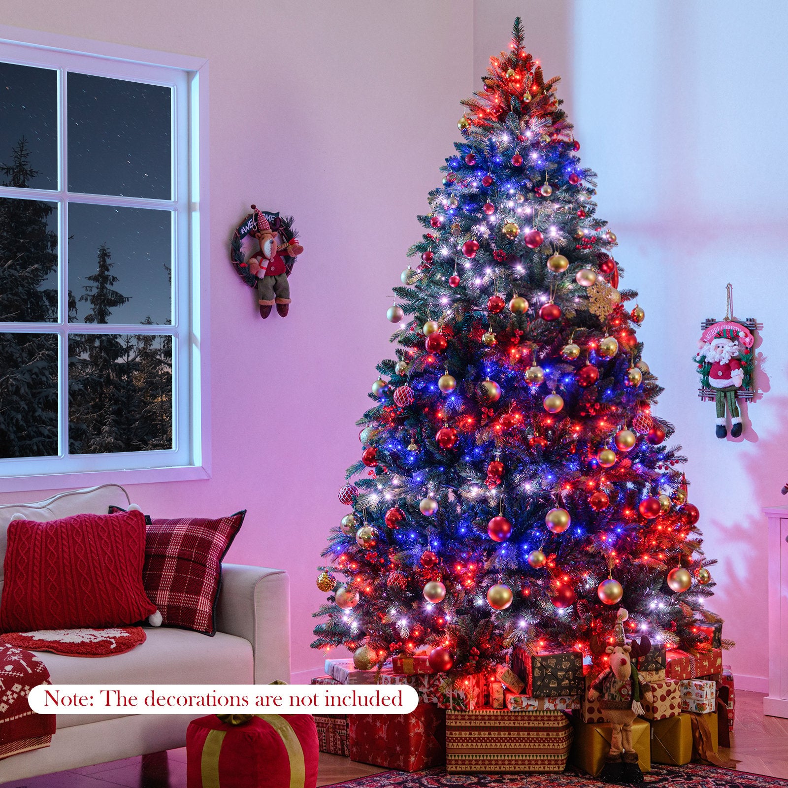 5/6/7/8 FT Artificial Christmas Tree with LED Lights and Remote APP Control-8 ft, Green Christmas Tree at Gallery Canada