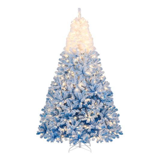 Artificial Christmas Tree, 8 Feet, With Warm White LED Lights, 8 Modes, Blue