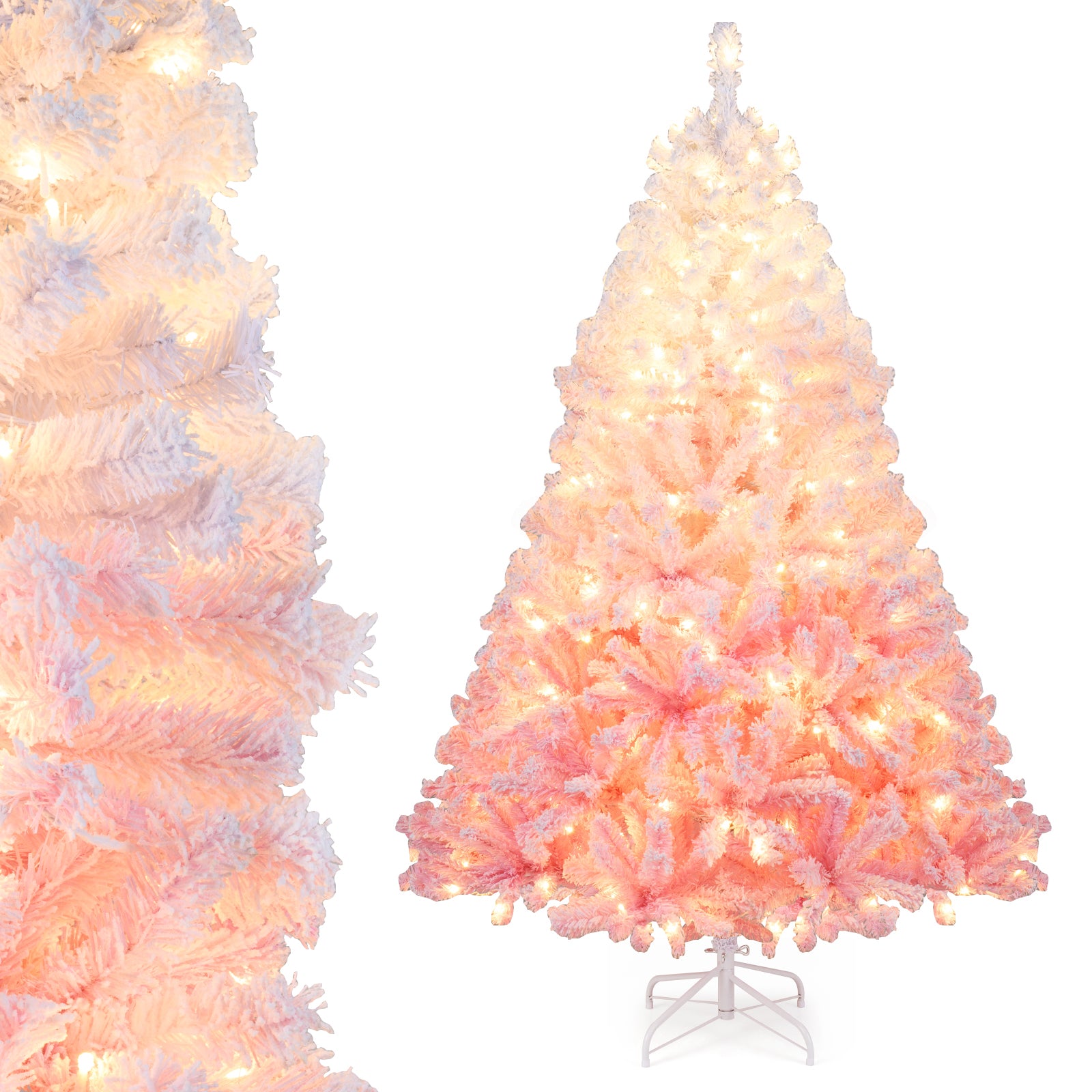 6 FT Artificial Christmas Tree, Warm White LED Lights, 8 Modes, Pink Christmas Tree at Gallery Canada
