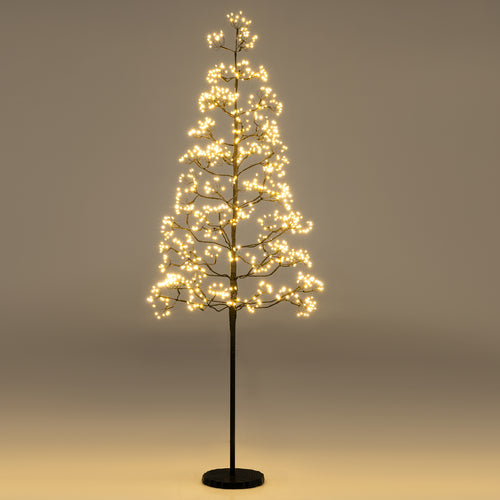 5ft Lighted Alpine Tree, Warm White LED, Artificial Cedar, Weighted Base