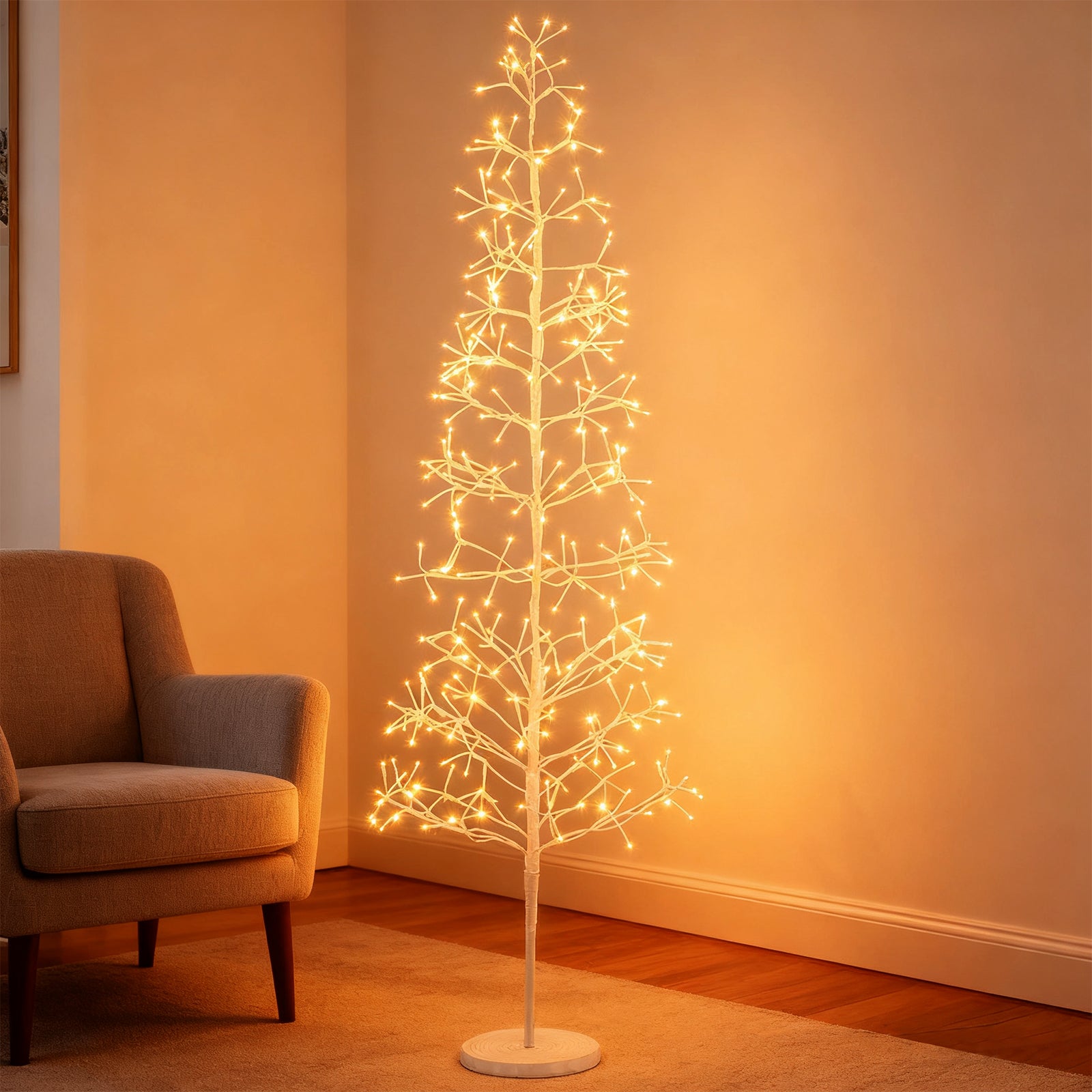 5/6/7 FT Lighted Birch Tree Pre-lit Twig Tree with 240/320/456 Warm White Light LED Lights-6 FT, White Christmas Tree at Gallery Canada