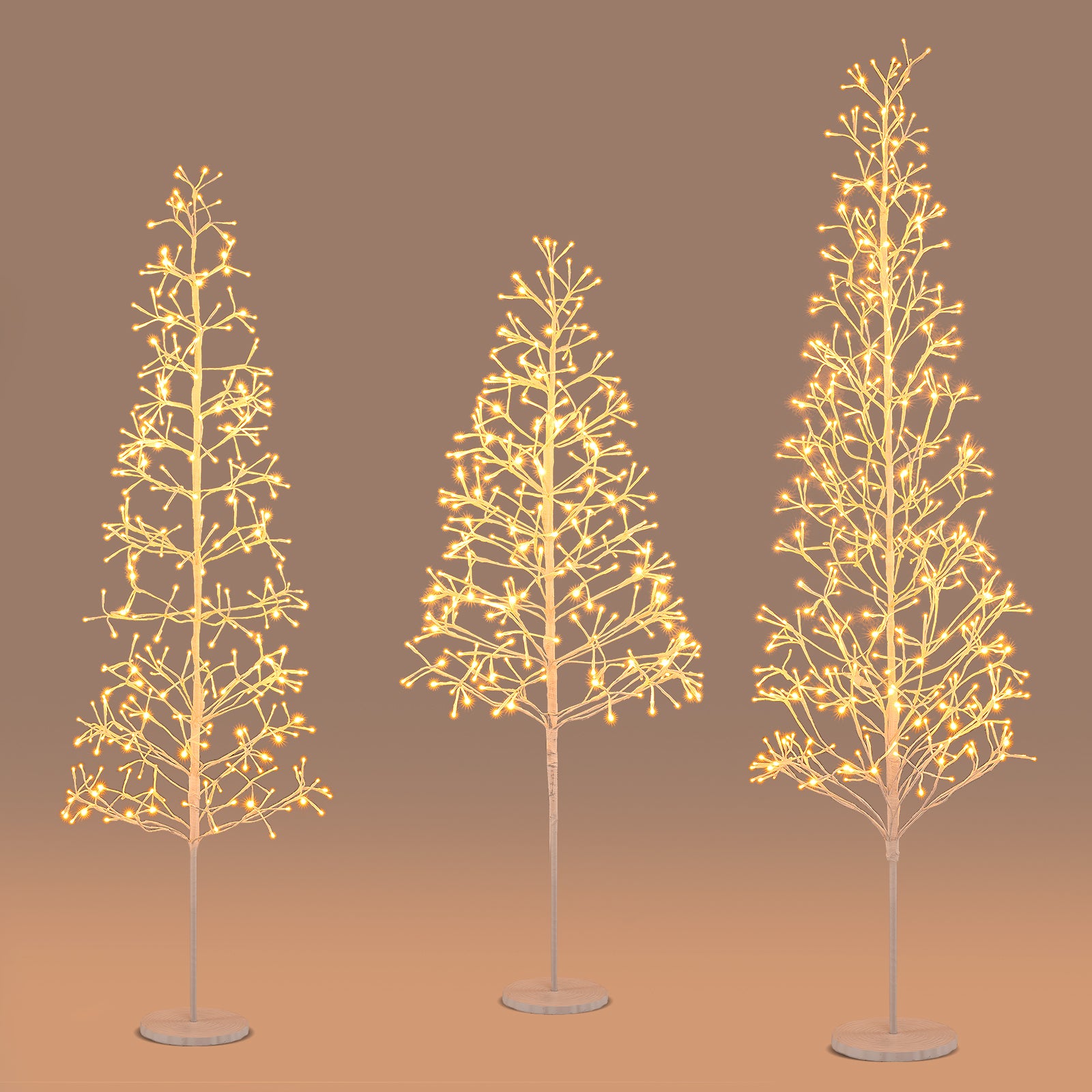5/6/7 FT Lighted Birch Tree Pre-lit Twig Tree with 240/320/456 Warm White Light LED Lights-6 FT, White Christmas Tree at Gallery Canada