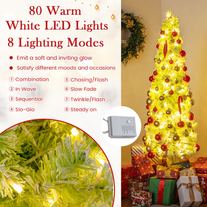 5/6/7 FT Whimsical Christmas Tree with Bendable Top and 216/290/366 Branch-5 FT, Green Christmas Tree at Gallery Canada