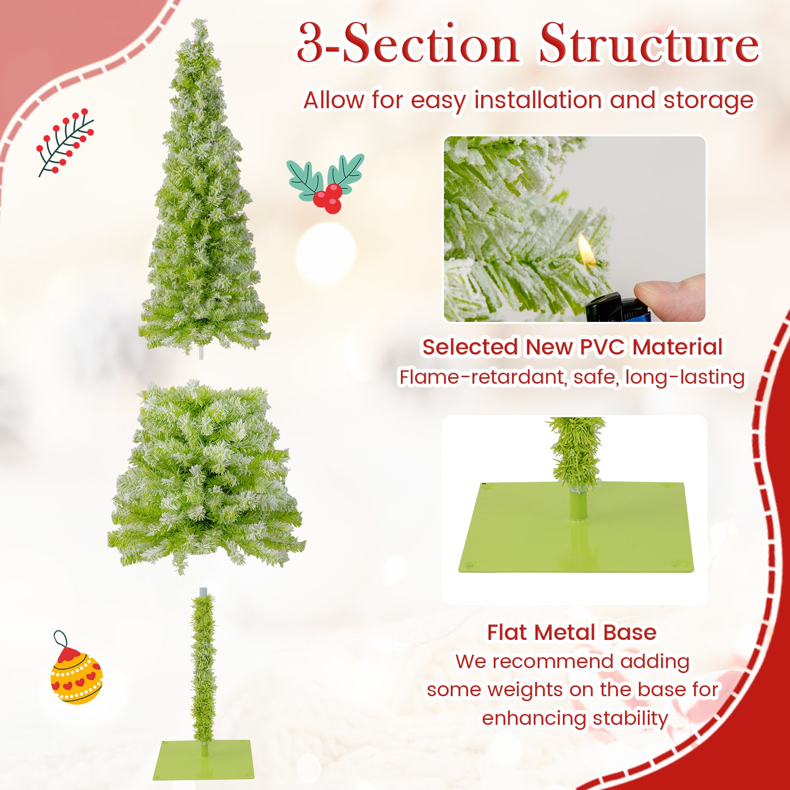 5/6/7 FT Whimsical Christmas Tree with Bendable Top and 216/290/366 Branch-6 FT, Green Christmas Tree at Gallery Canada