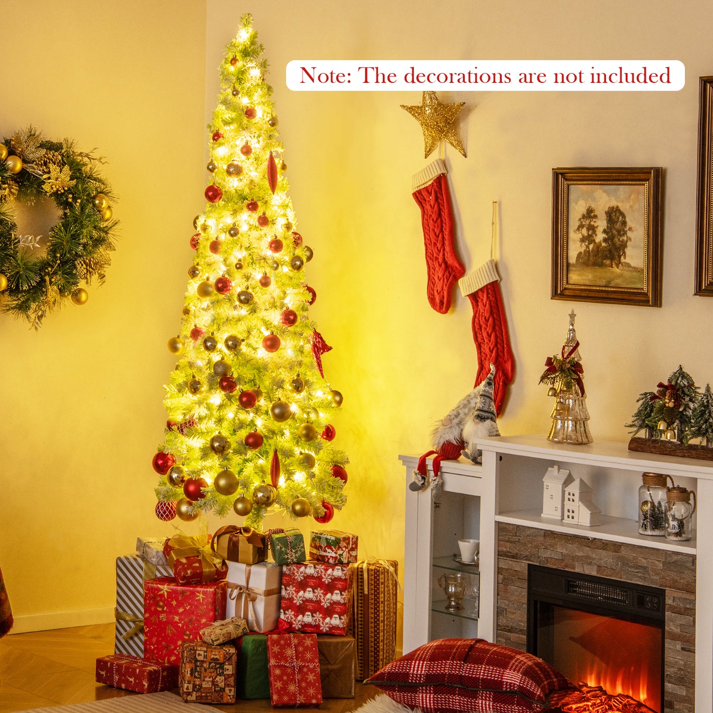 5/6/7 FT Whimsical Christmas Tree with Bendable Top and 216/290/366 Branch-7 FT, Green Christmas Tree at Gallery Canada