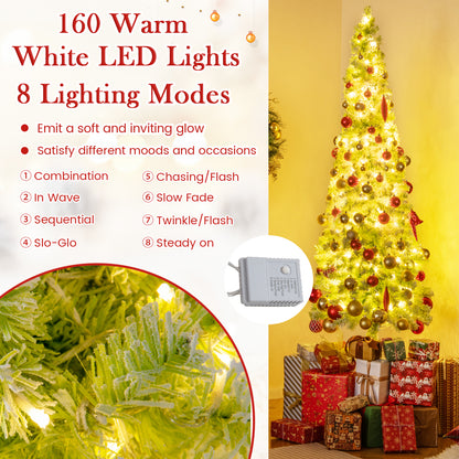 5/6/7 FT Whimsical Christmas Tree with Bendable Top and 216/290/366 Branch-7 FT, Green Christmas Tree at Gallery Canada