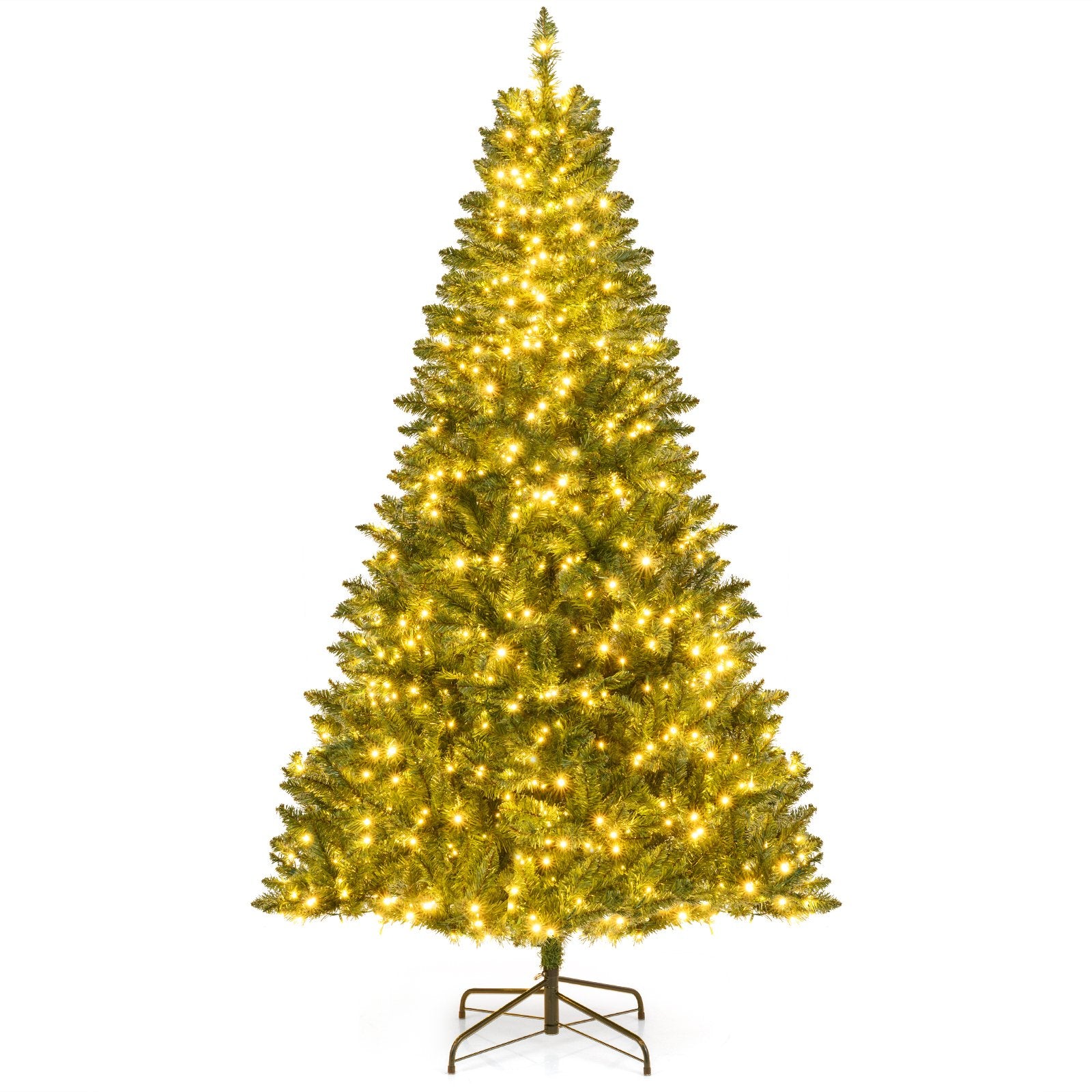 5/6/7 Feet Artificial Christmas Tree Hinged Xmas Tree with 7 Lighting Modes-7 Feet, Green Christmas Tree Options at Gallery Canada