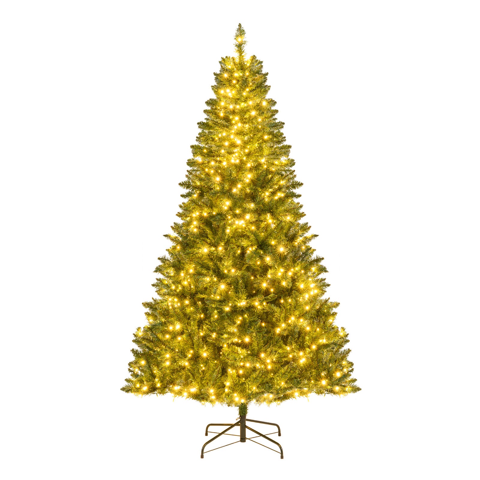 7 Feet Artificial Christmas Tree, Hinged, 7 Lighting Modes, Green Christmas Tree Green at Gallery Canada