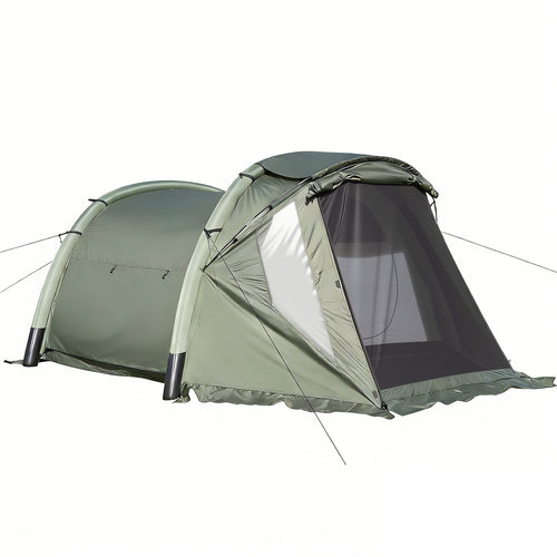 5-7 Person Inflatable Camping Tent with Screened Porch, Green
