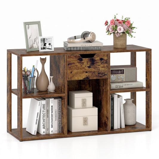 5-Cube Bookcase with Storage Drawer, Rustic Brown Bookcases Rustic Brown at Gallery Canada