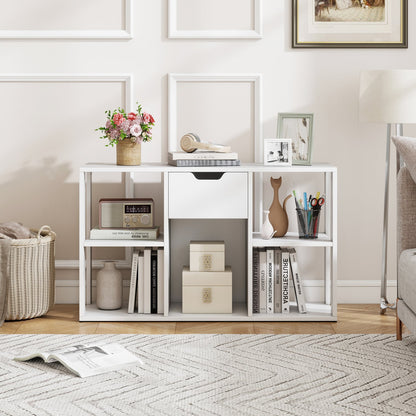 5-Cube Bookcase with Storage Drawer, White Bookcases at Gallery Canada