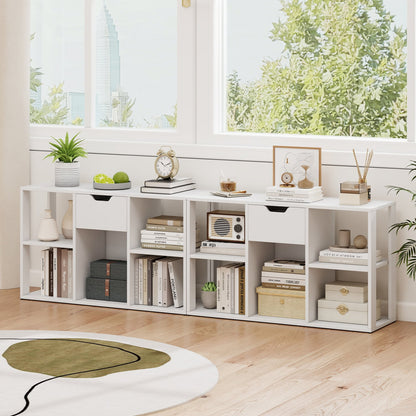 5-Cube Bookcase with Storage Drawer, White Bookcases at Gallery Canada