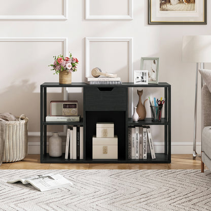 5-Cube Bookcase with Drawer, Black