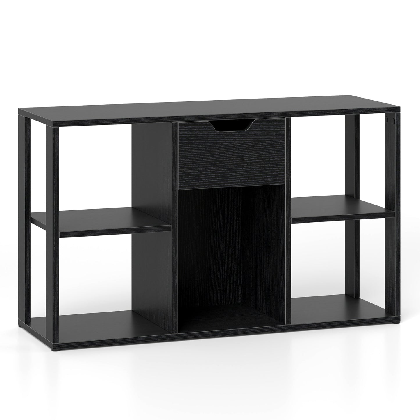 5-Cube Bookcase with Drawer, Black