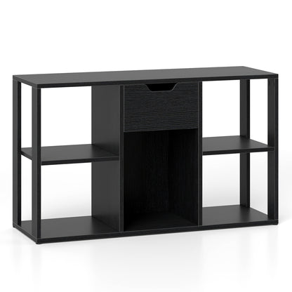 5-Cube Bookcase with Drawer, Black