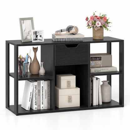 5-Cube Bookcase with Drawer, Black