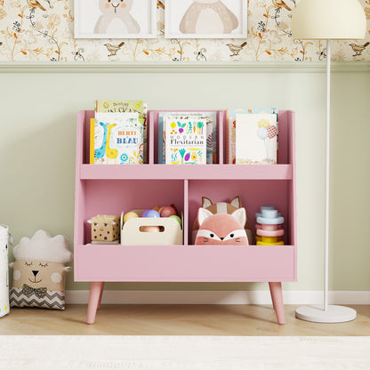 5-Cube Kids Bookshelf, Toy Organizer With Anti-Tipping, Pink Kids Storage at Gallery Canada