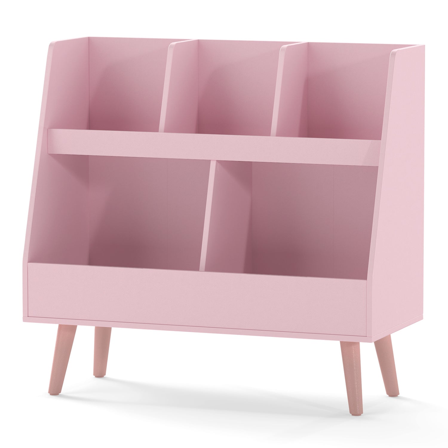 5-Cube Kids Bookshelf, Toy Organizer With Anti-Tipping, Pink Kids Storage at Gallery Canada