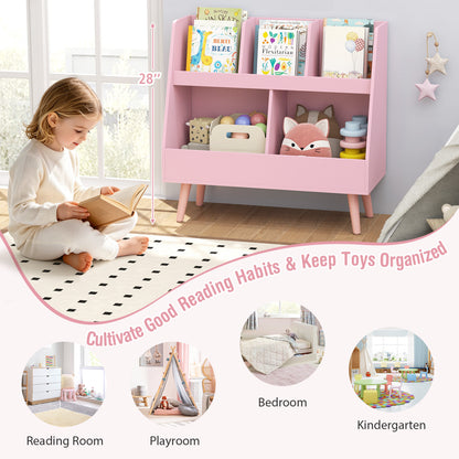 5-Cube Kids Bookshelf, Toy Organizer With Anti-Tipping, Pink Kids Storage at Gallery Canada
