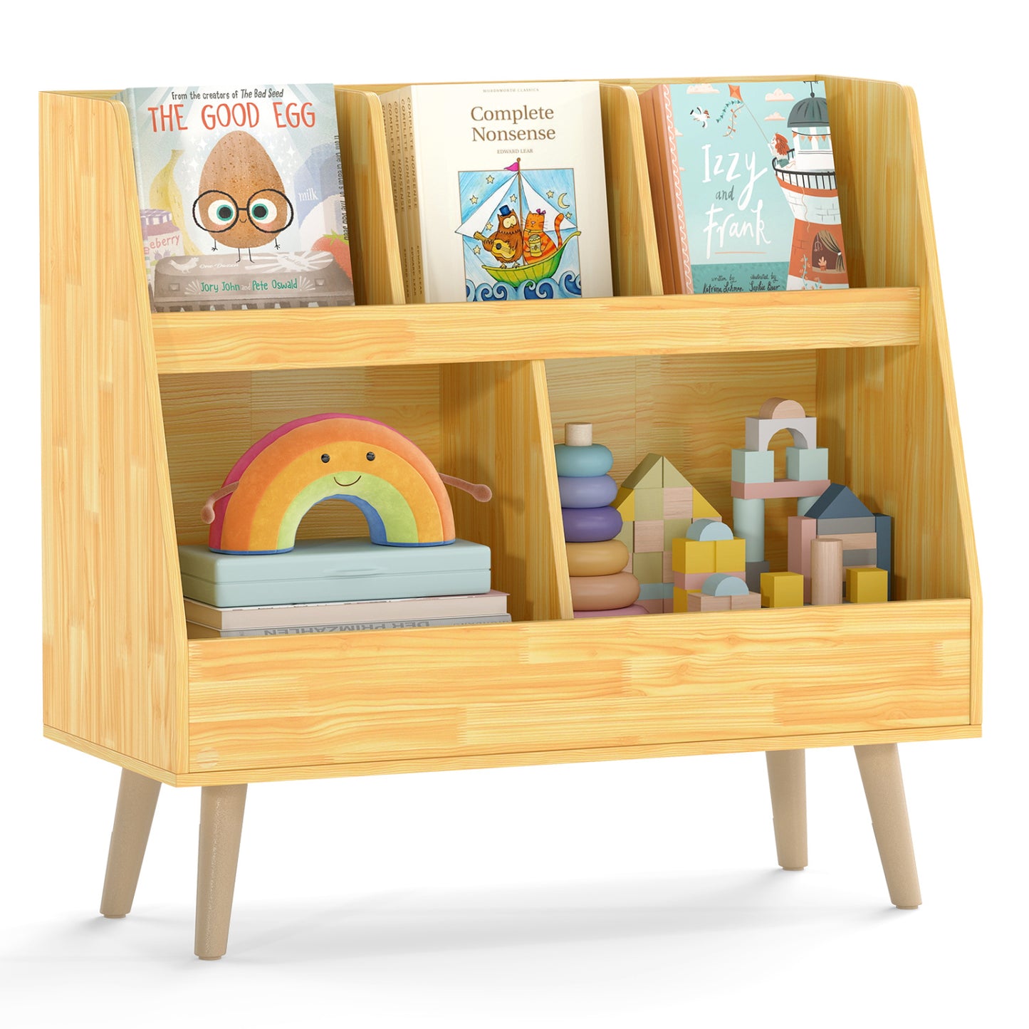 5-Cube Kids Bookshelf Toy Organizer, Oak Bookcases at Gallery Canada