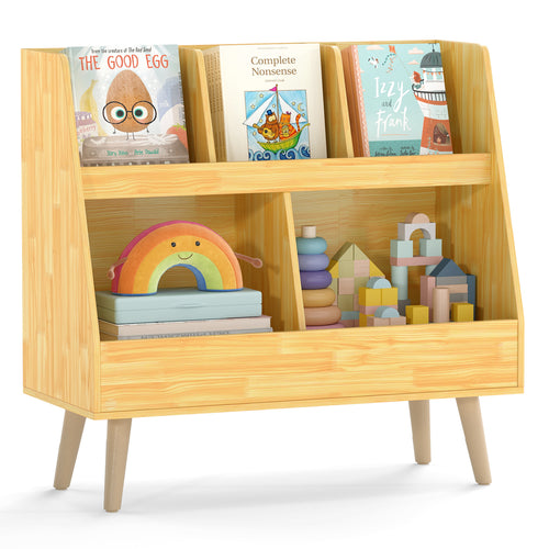 5-Cube Kids Bookshelf Toy Organizer, Oak