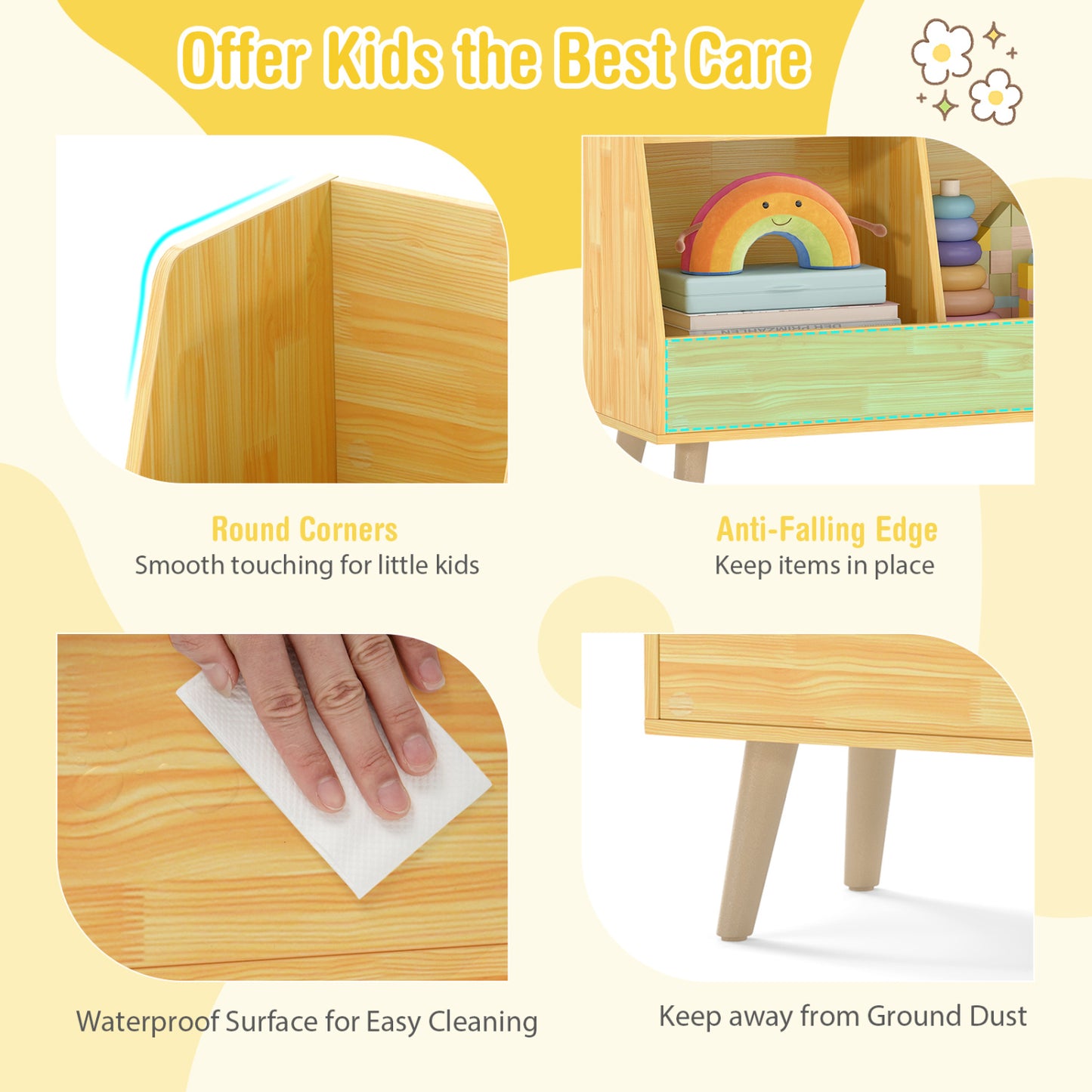 5-Cube Kids Bookshelf Toy Organizer, Oak Bookcases at Gallery Canada
