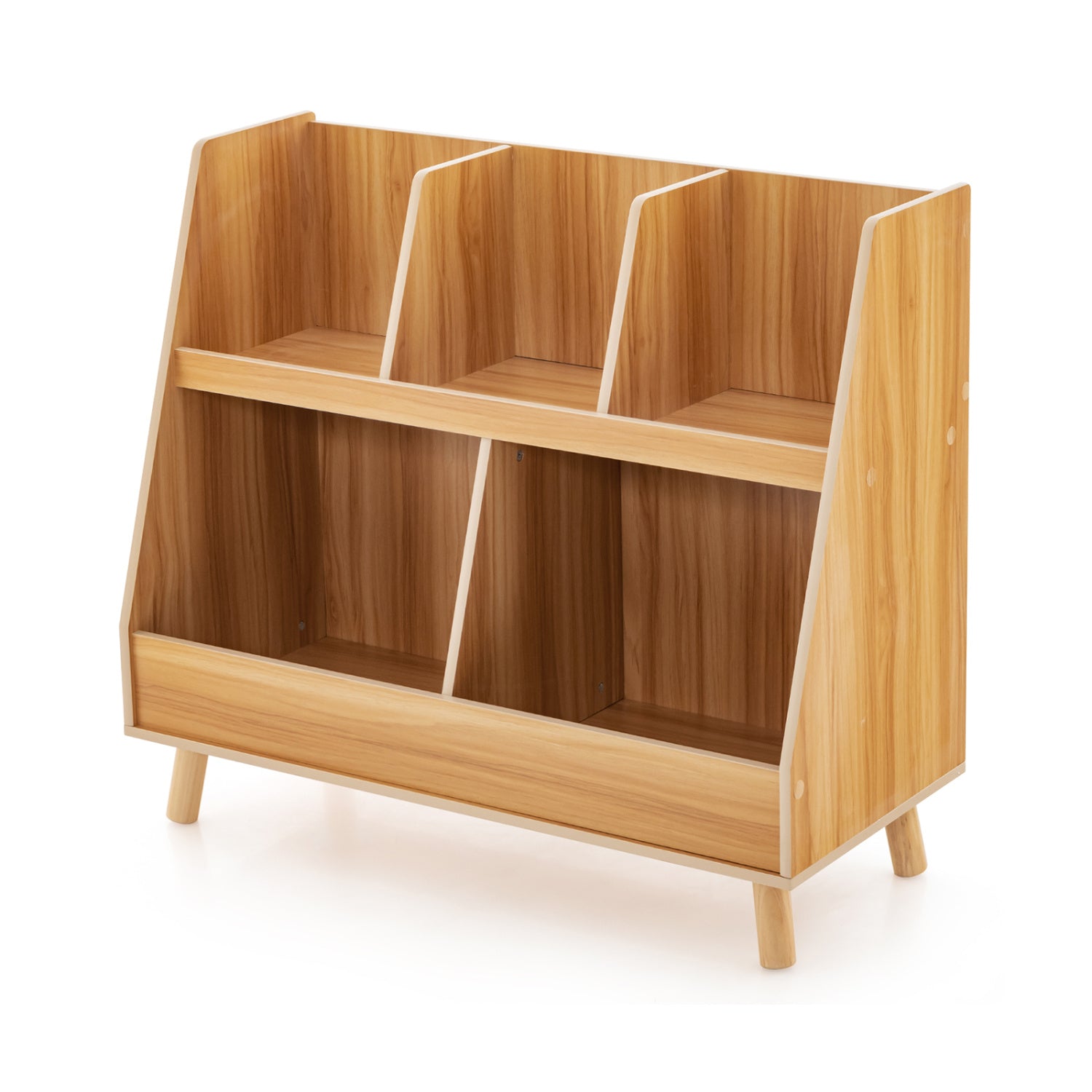 5-Cube Kids Bookshelf, Toy Organizer, Natural Bookcases Natural at Gallery Canada
