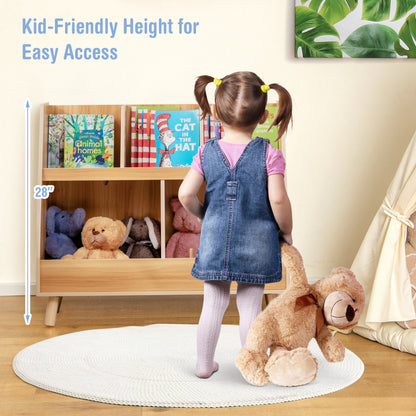 5-Cube Kids Bookshelf, Toy Organizer, Natural Bookcases at Gallery Canada