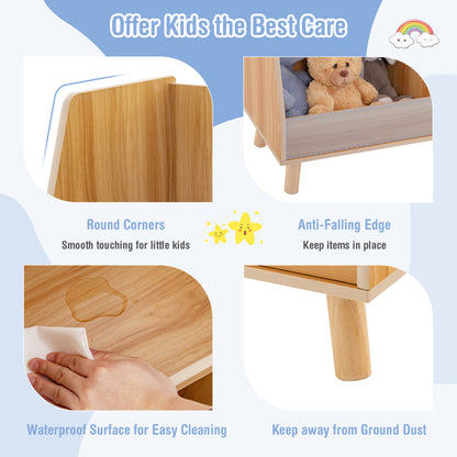 5-Cube Kids Bookshelf, Toy Organizer, Natural Bookcases at Gallery Canada