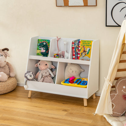 5-Cube Kids Bookshelf, Toy Organizer, Anti-Tipping Kits, White Bookcases at Gallery Canada