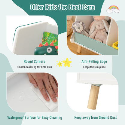 5-Cube Kids Bookshelf, Toy Organizer, Anti-Tipping Kits, White Bookcases at Gallery Canada