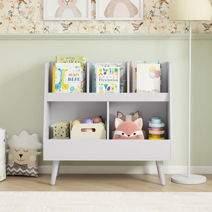 5-Cube Kids Bookshelf & Toy Organizer, Light Gray