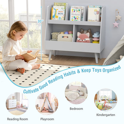 5-Cube Kids Bookshelf & Toy Organizer, Light Gray