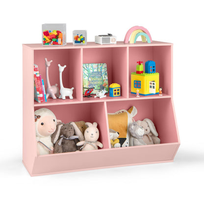 5-Cube Wooden Kids Toy Storage Organizer with Anti-Tipping Kits, Pink Kids Storage at Gallery Canada